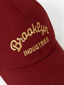 BKI Logo Cap in Bordeaux - BROOKLYN INDUSTRIES