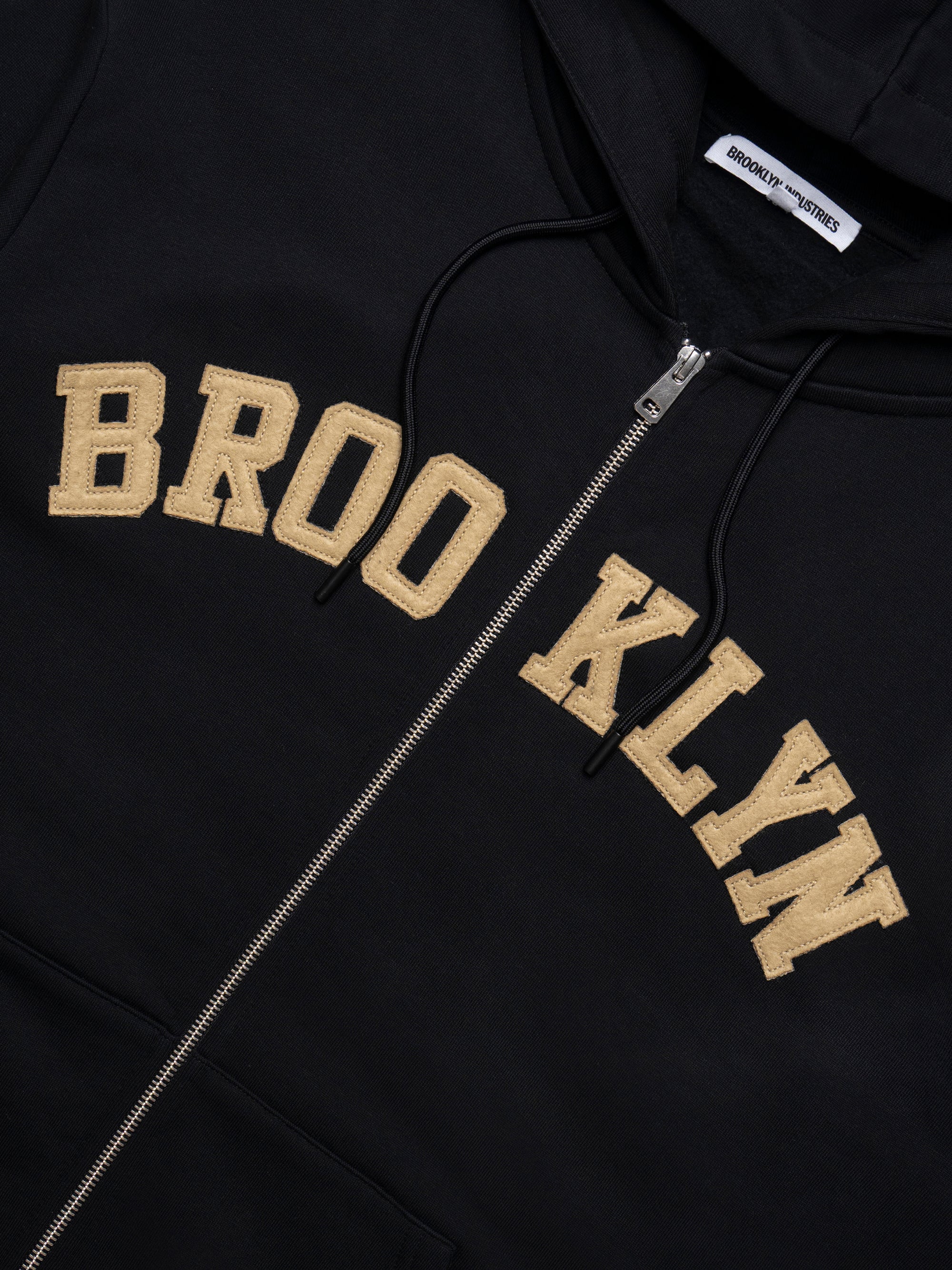 Men's Brooklyn Zip-Up Hoodie in Black - BROOKLYN INDUSTRIES