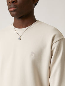 Men's Water Tower Crew Neck Sweatshirt in Moonbeam - BROOKLYN INDUSTRIES