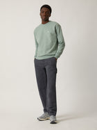 Men's Water Tower Crew Neck Sweatshirt in Green Milieu - BROOKLYN INDUSTRIES