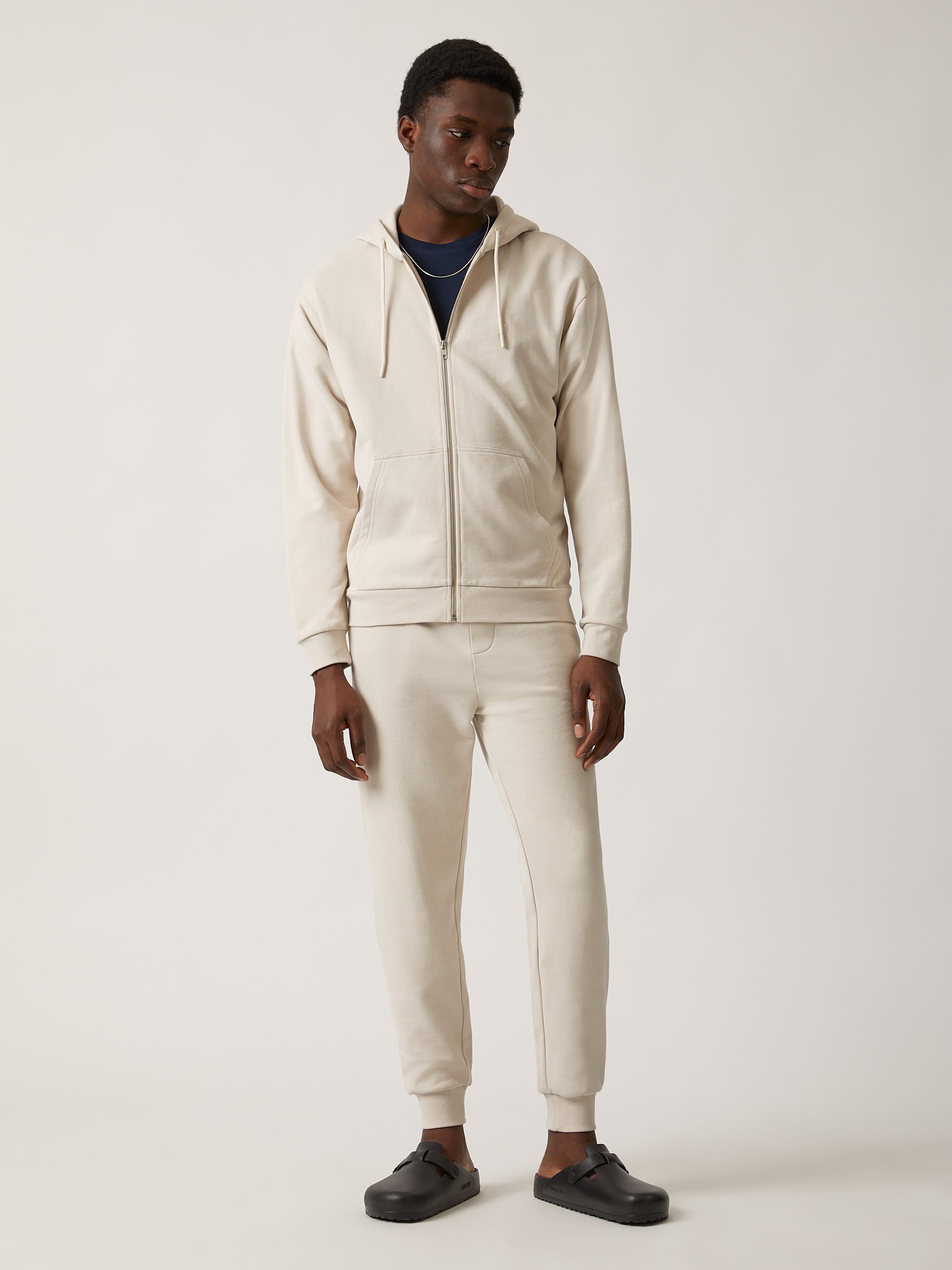 Men's Water Tower Zip-Up Hoodie in Moonbeam - BROOKLYN INDUSTRIES