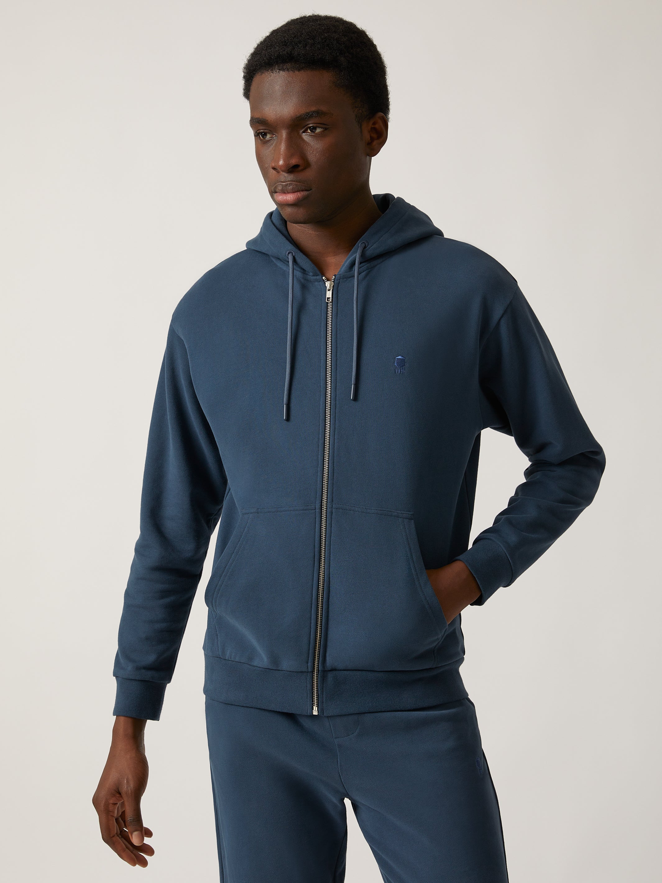 Men's Water Tower Zip-Up Hoodie in Moonlit Ocean - BROOKLYN INDUSTRIES