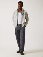 Men's Heritage Zip-Up Hoodie in Grey Melange - BROOKLYN INDUSTRIES