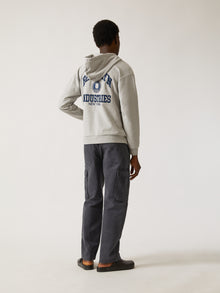 Men's Heritage Zip-Up Hoodie in Grey Melange - BROOKLYN INDUSTRIES