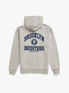 Men's Heritage Zip-Up Hoodie in Grey Melange - BROOKLYN INDUSTRIES