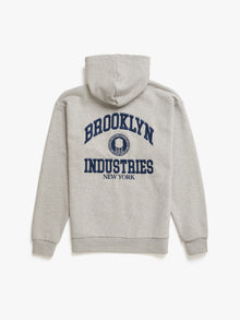 Men's Heritage Zip-Up Hoodie in Grey Melange - BROOKLYN INDUSTRIES