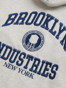 Men's Heritage Zip-Up Hoodie in Grey Melange - BROOKLYN INDUSTRIES