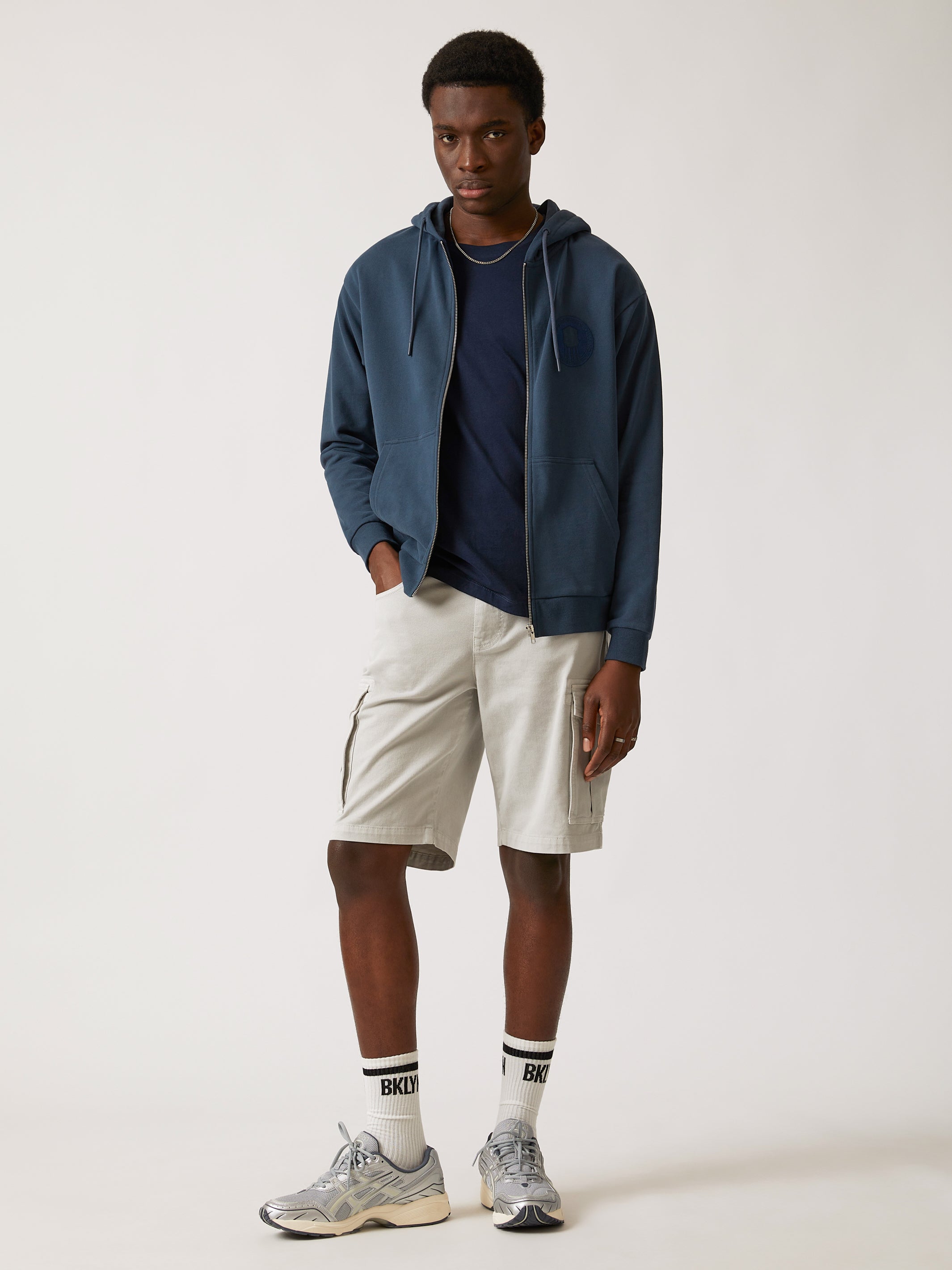 Brooklyn Indsutries Men's Heritage Zip-Up Hoodie in Moonlit Ocean