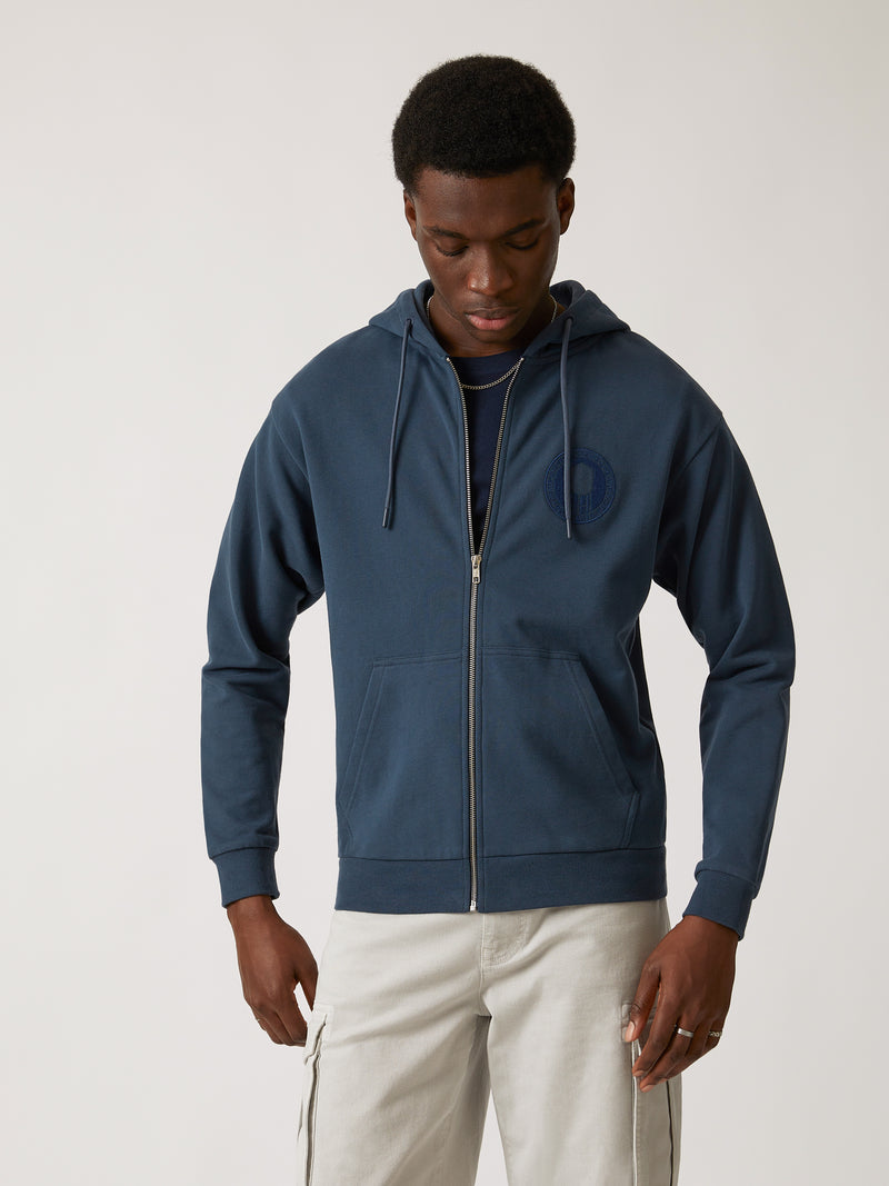 Men's Heritage Zip-Up Hoodie in Moonlit Ocean - BROOKLYN INDUSTRIES