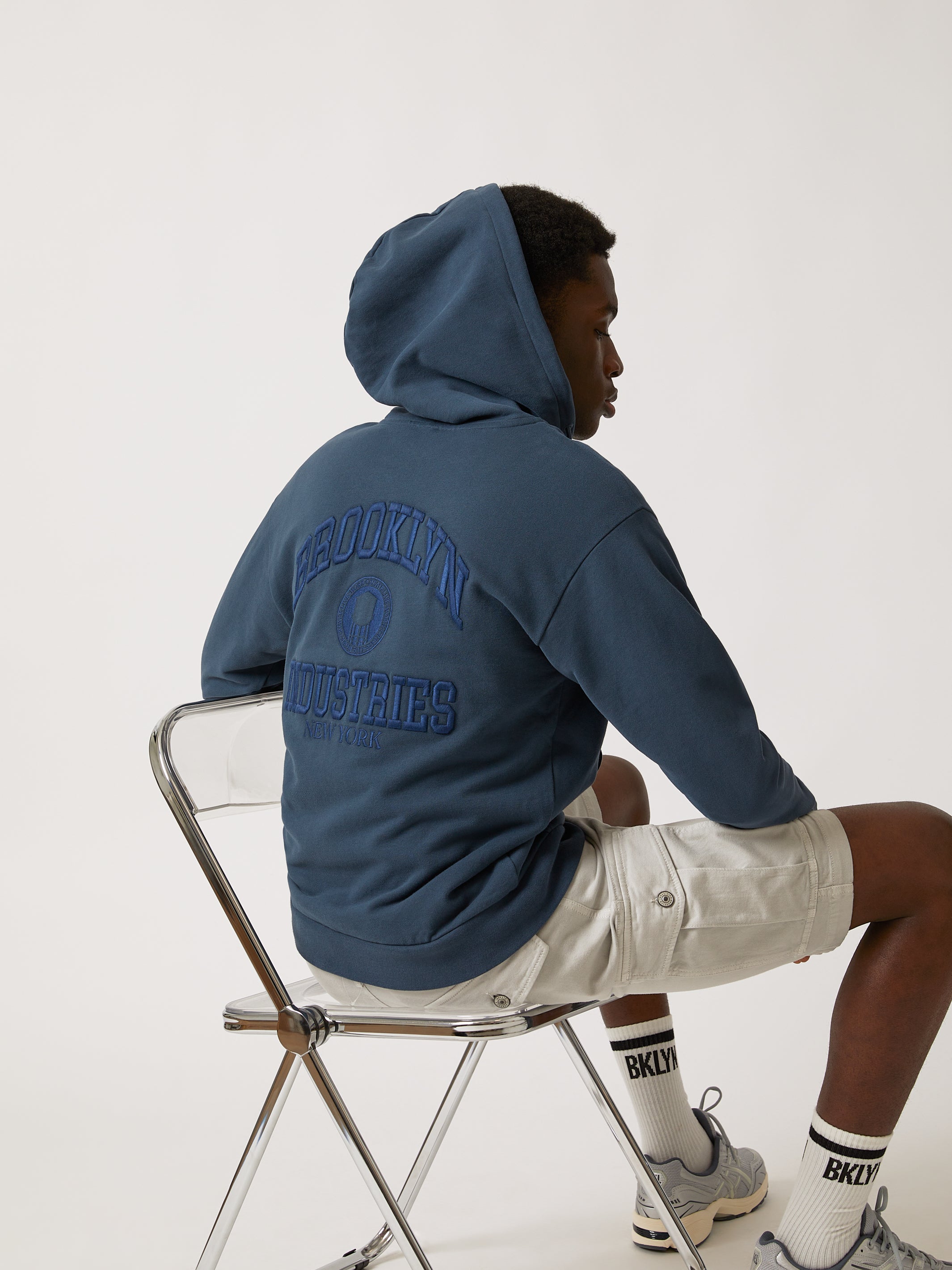 Men's Heritage Zip-Up Hoodie in Moonlit Ocean - BROOKLYN INDUSTRIES