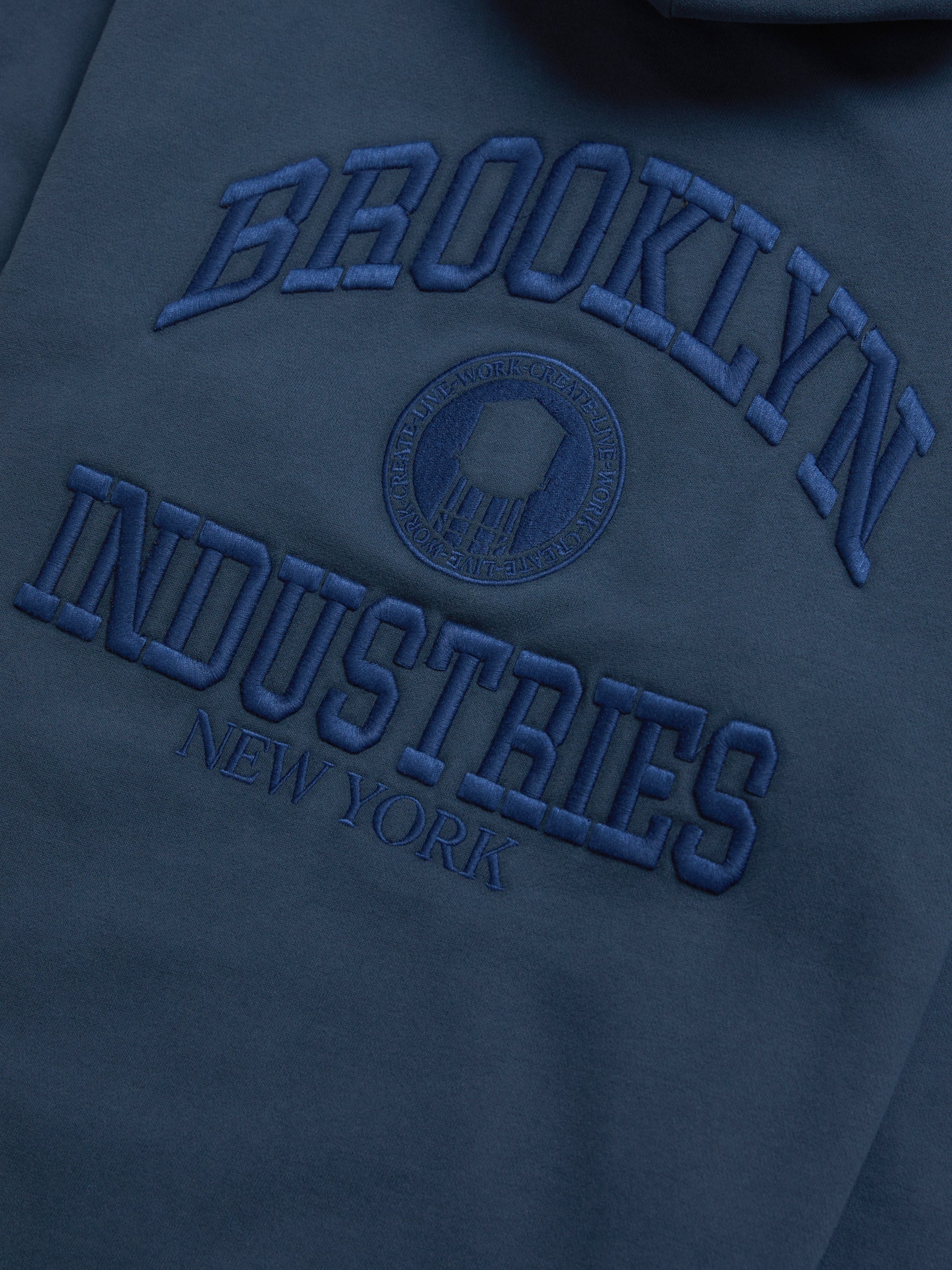 Brooklyn Indsutries Men's Heritage Zip-Up Hoodie in Moonlit Ocean