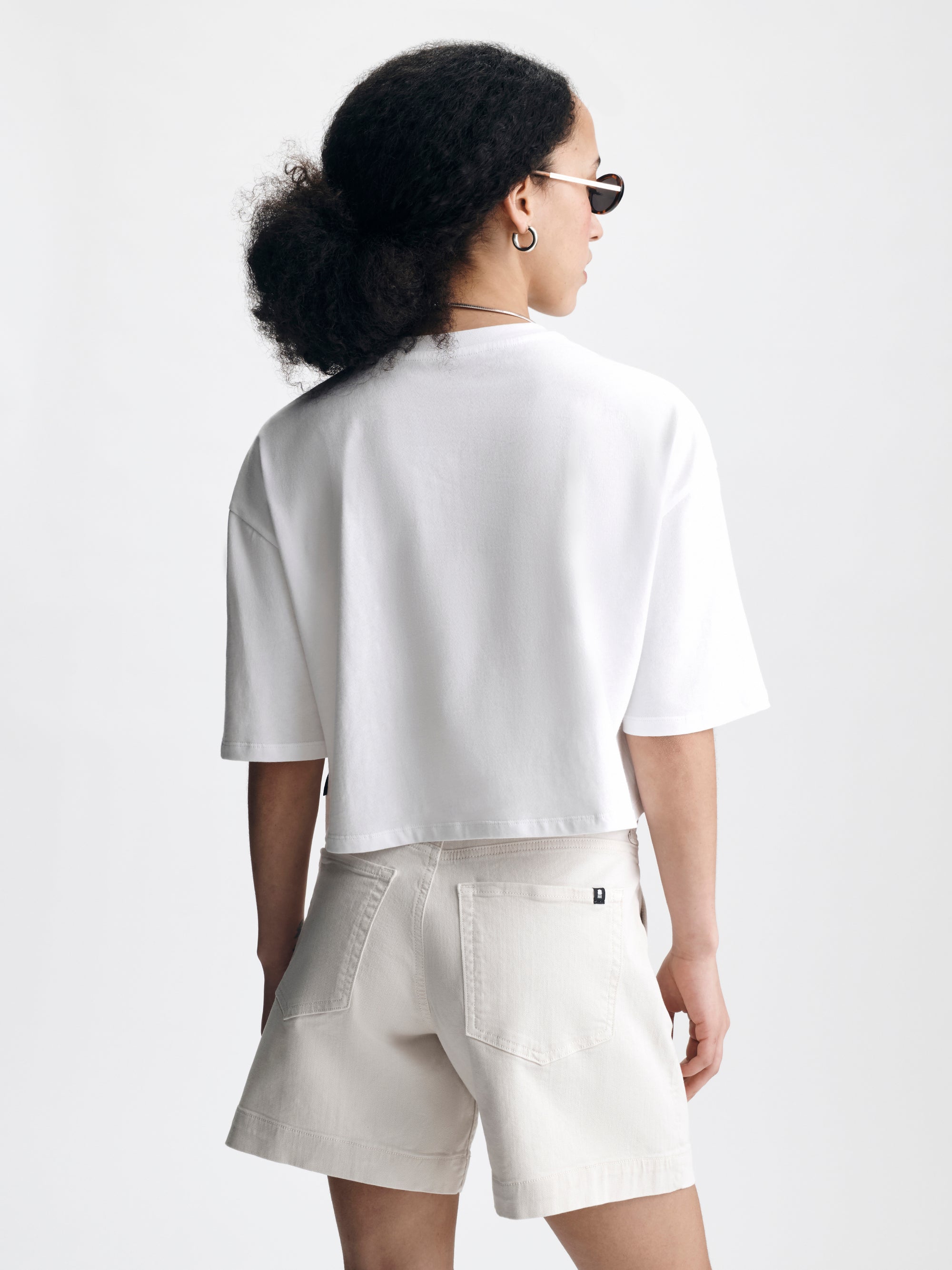 Women's Cropped Brooklyn T-Shirt in White - BROOKLYN INDUSTRIES