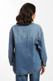 Ocean Denim Shirt in Blue Denim - BROOKLYN INDUSTRIES