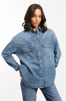 Ocean Denim Shirt in Blue Denim - BROOKLYN INDUSTRIES