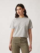 Women's Water Tower Crop T-shirt in Grey Melange - BROOKLYN INDUSTRIES