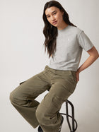 Women's Water Tower Crop T-shirt in Grey Melange - BROOKLYN INDUSTRIES