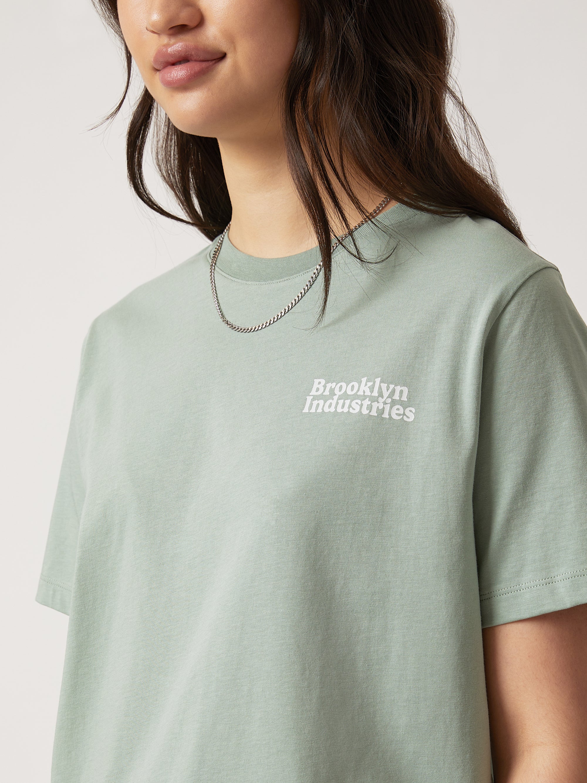 Women's NYC T-shirt in Green Milieu - BROOKLYN INDUSTRIES