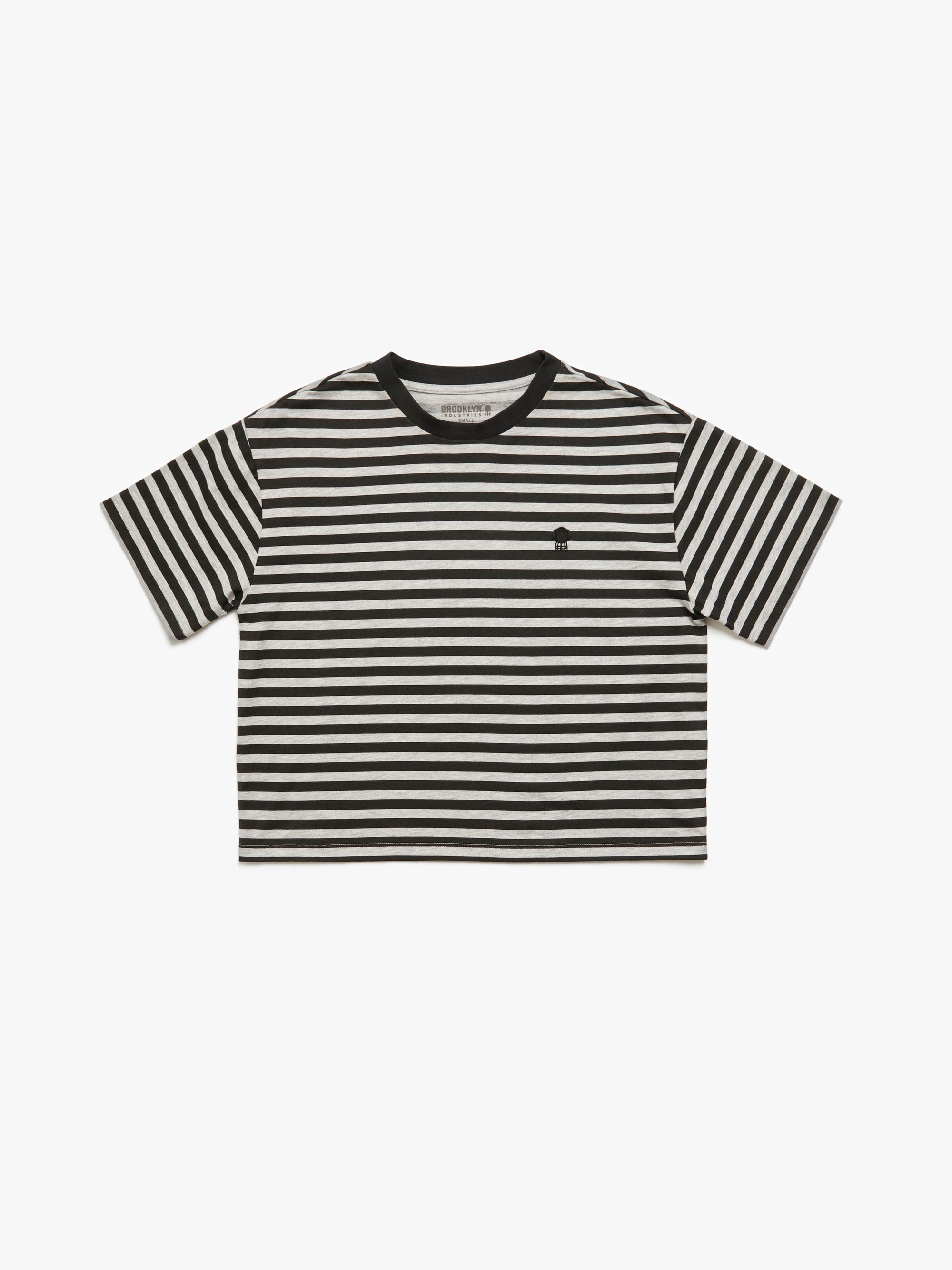 Women's Water Tower Stripe T-shirt in Grey Melange - BROOKLYN INDUSTRIES