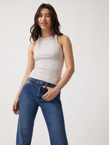 Women's Water Tower Tank Top in Oat Melange - BROOKLYN INDUSTRIES