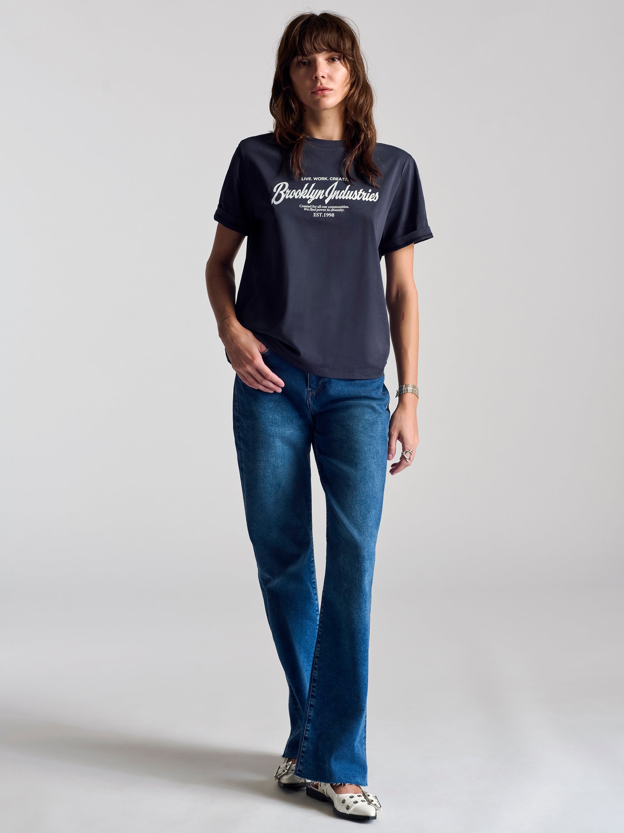 Women's Brooklyn 1998 T-Shirt In Navy - BROOKLYN INDUSTRIES