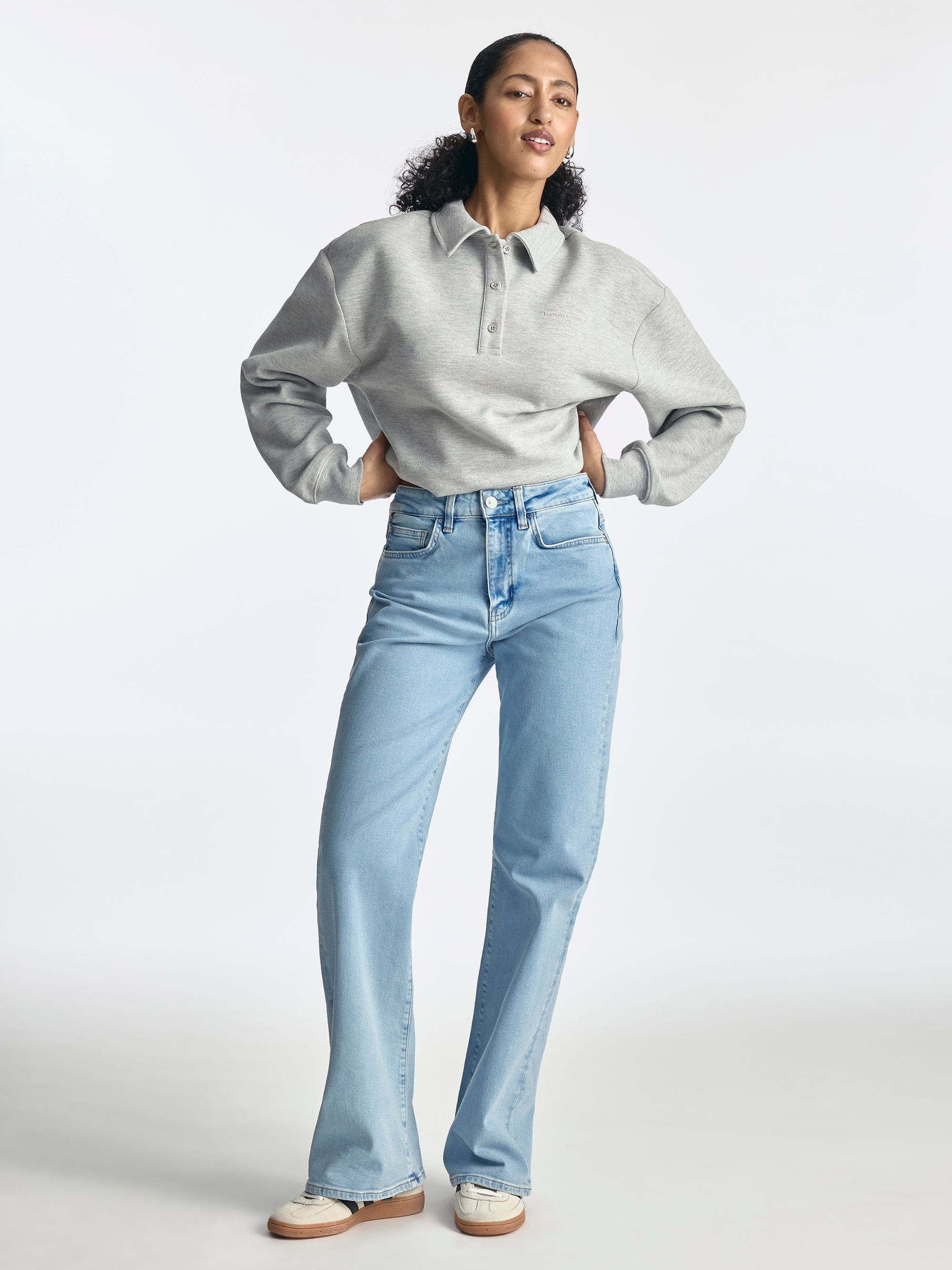 Park High Rise Wide Leg Jeans in Bleached Denim - BROOKLYN INDUSTRIES