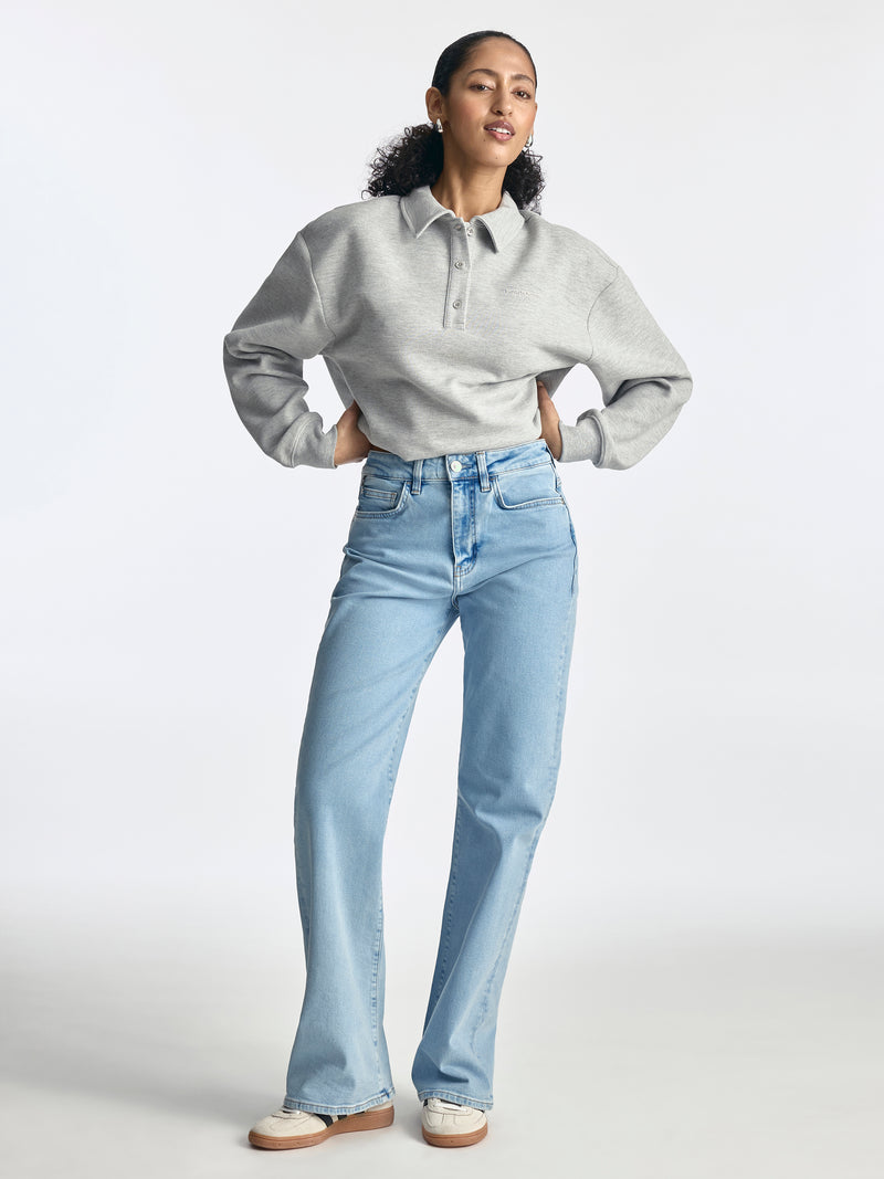 Park High Rise Wide Leg Jeans in Bleached Denim - BROOKLYN INDUSTRIES