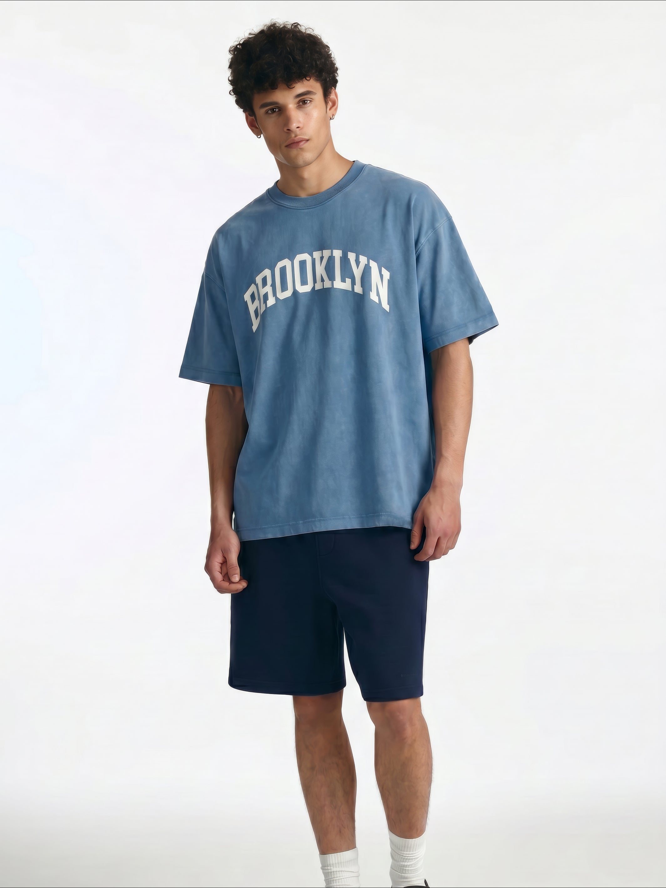 Men's Oversized Brooklyn T-Shirt in Blue Heaven - BROOKLYN INDUSTRIES