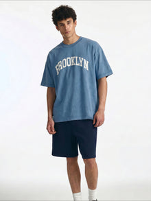 Men's Oversized Brooklyn T-Shirt in Blue Heaven - BROOKLYN INDUSTRIES
