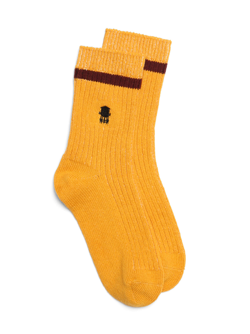 Women's Water Tower Logo Socks in Amber Yellow - BROOKLYN INDUSTRIES