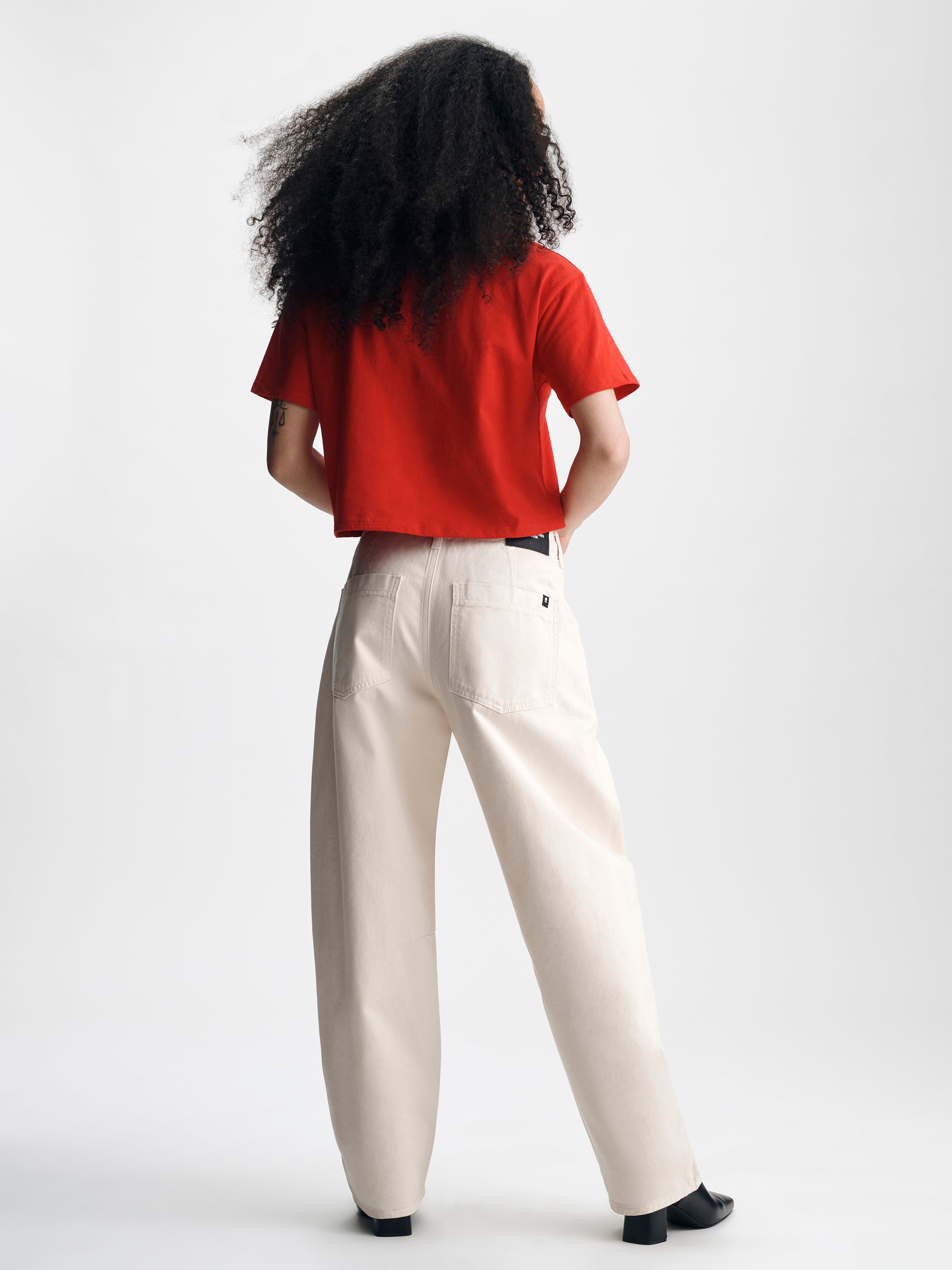 Women's Cropped Brooklyn Industries T-Shirt in Goji Berry - BROOKLYN INDUSTRIES