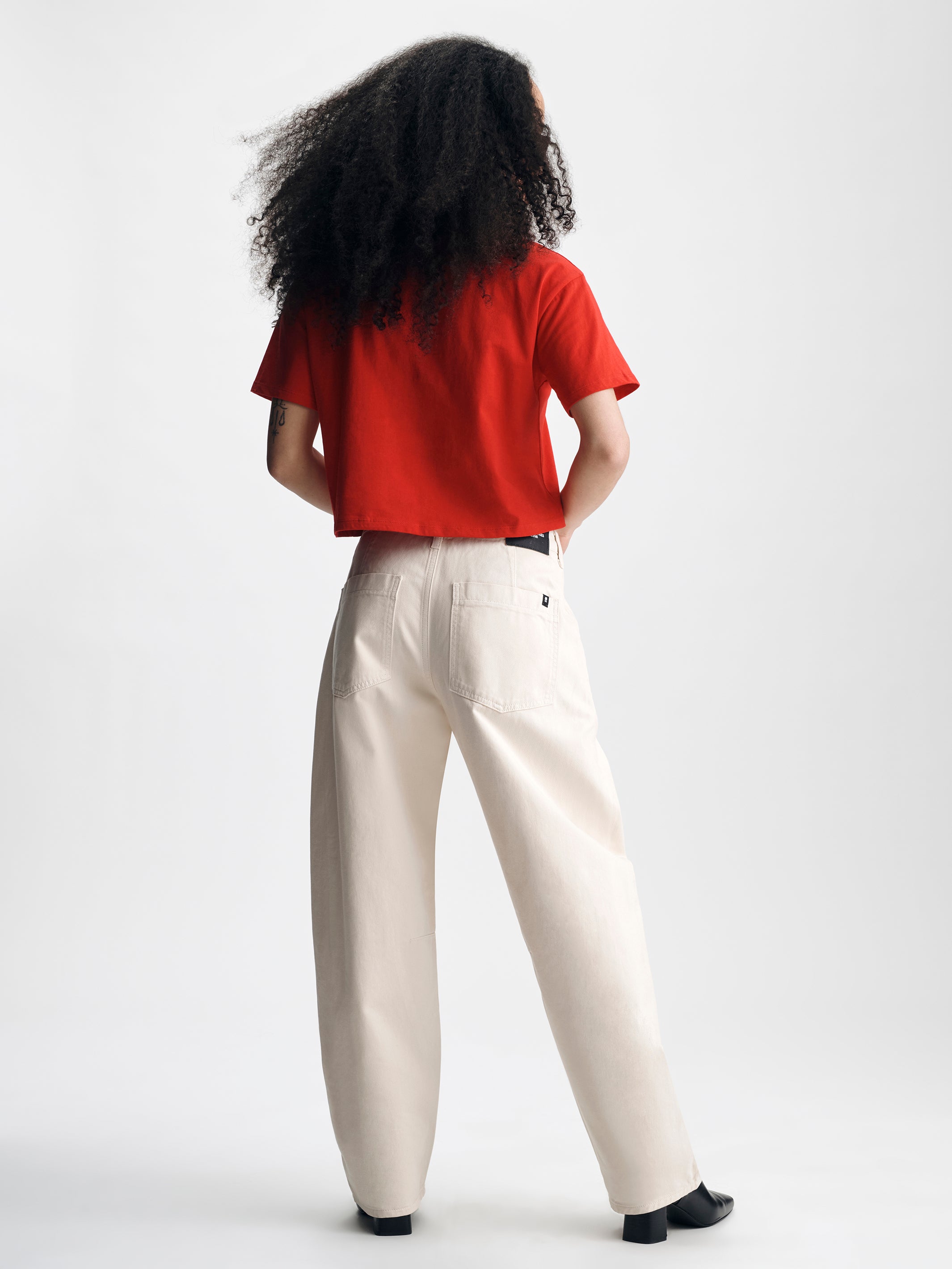 Women's Cropped Brooklyn Industries T-Shirt in Goji Berry - BROOKLYN INDUSTRIES