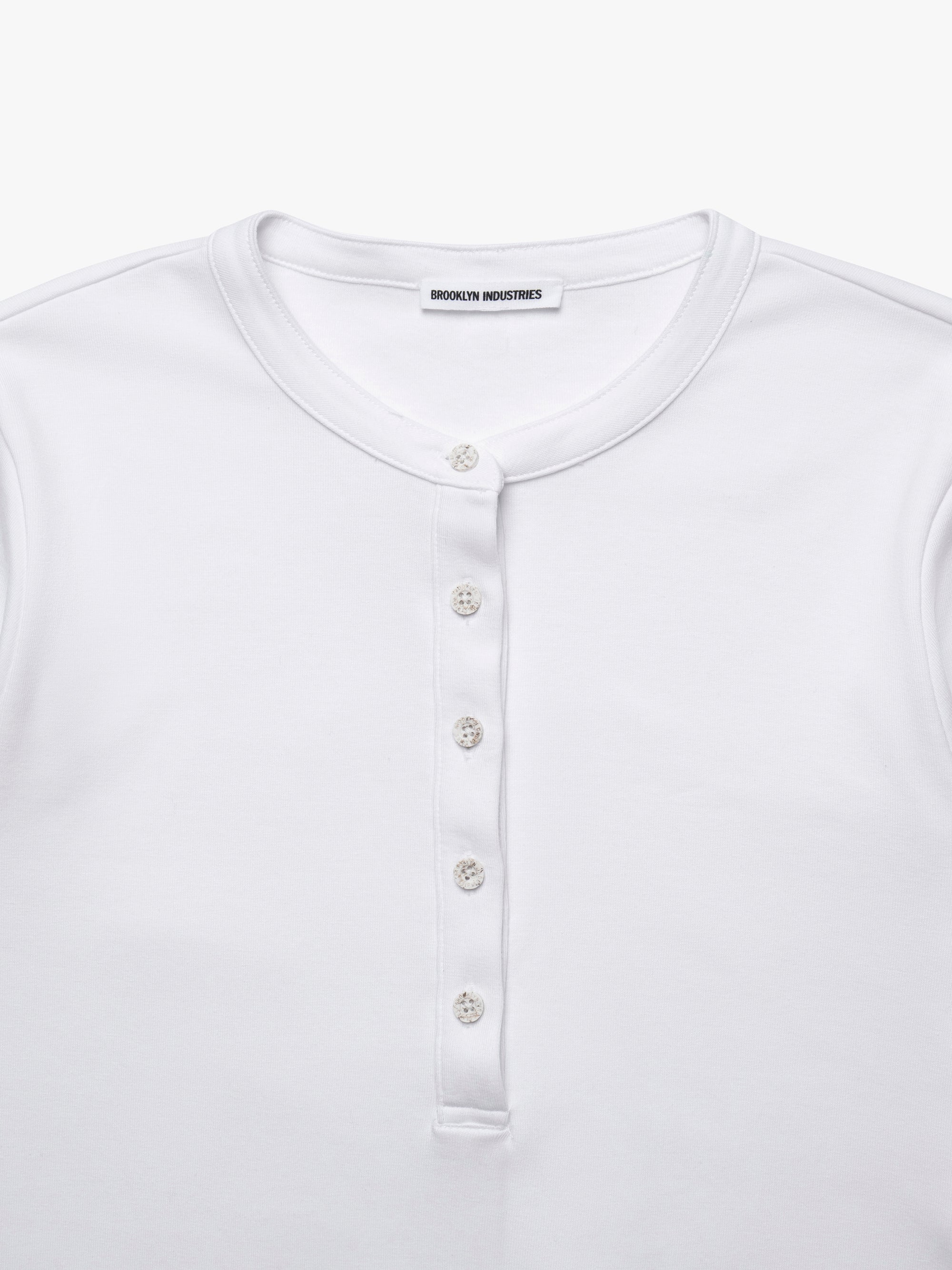 Women's Cropped Henley T-Shirt in White