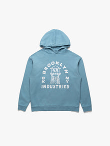 Men's Brooklyn Vintage Hooded Sweatshirt In Blue Shadow - BROOKLYN INDUSTRIES