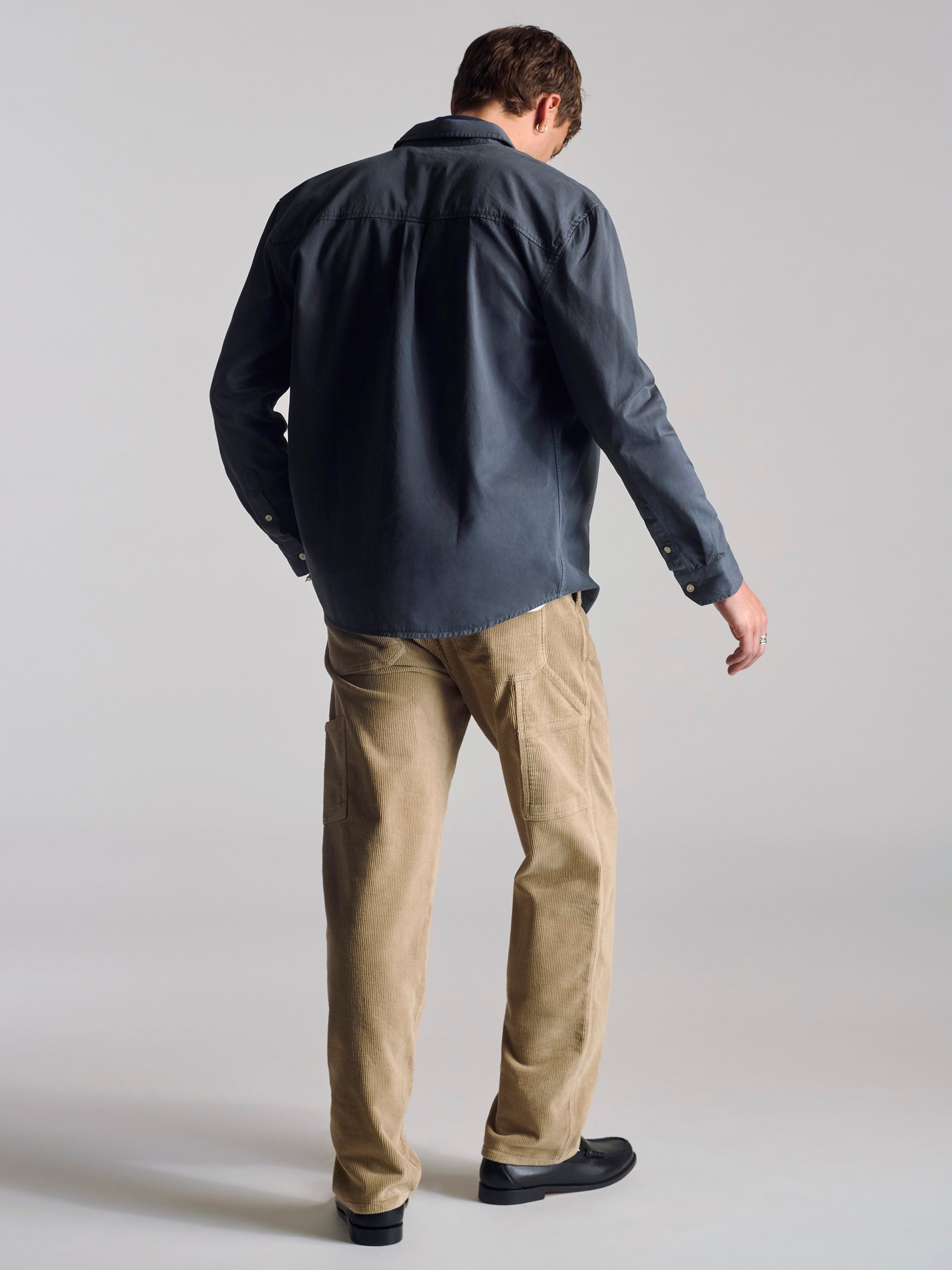 Men's Central Loose Corduroy Carpenter Pants in Taupe - BROOKLYN INDUSTRIES