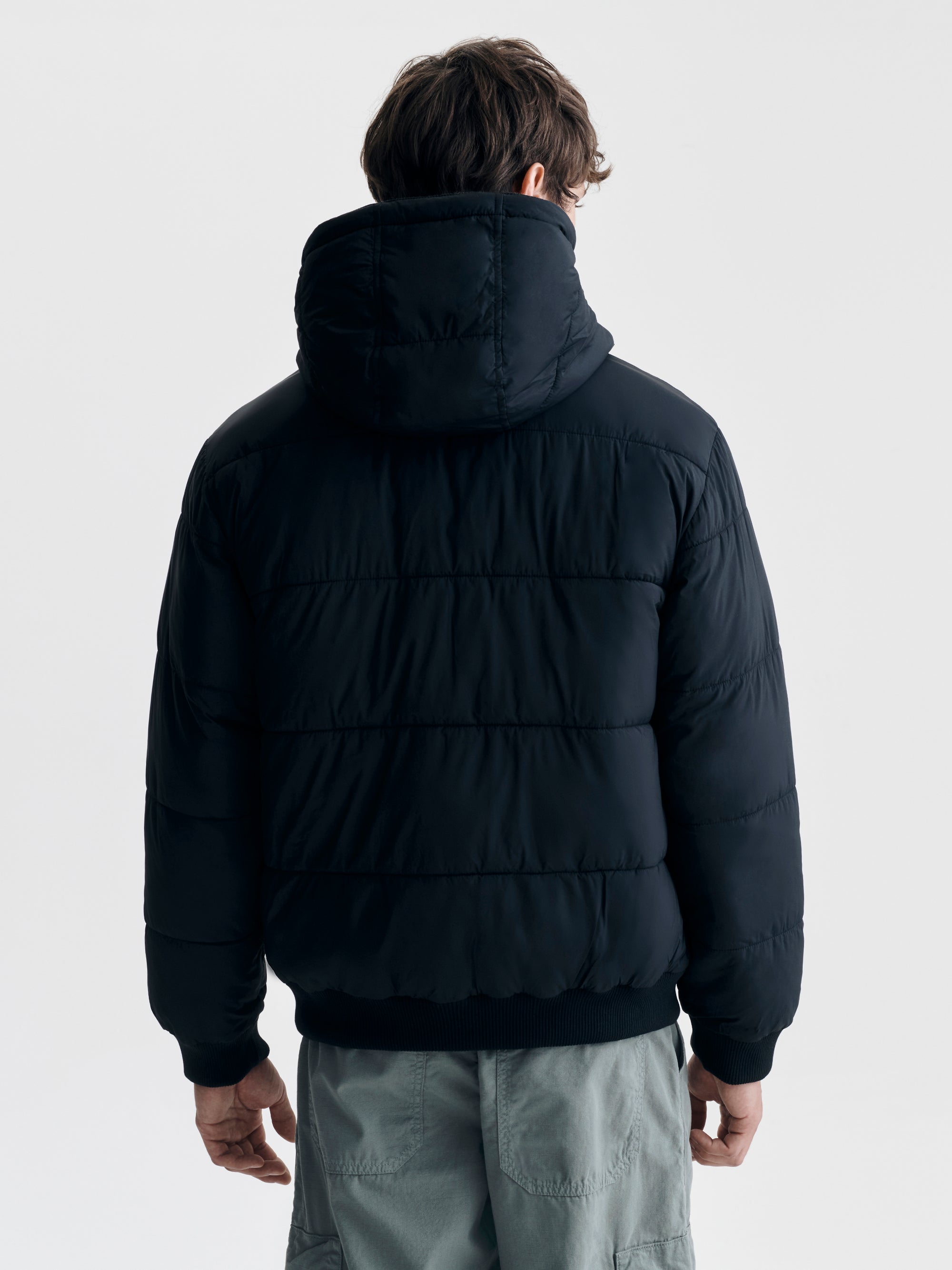 Men's Reversible Hooded Jacket in Jet Black - BROOKLYN INDUSTRIES