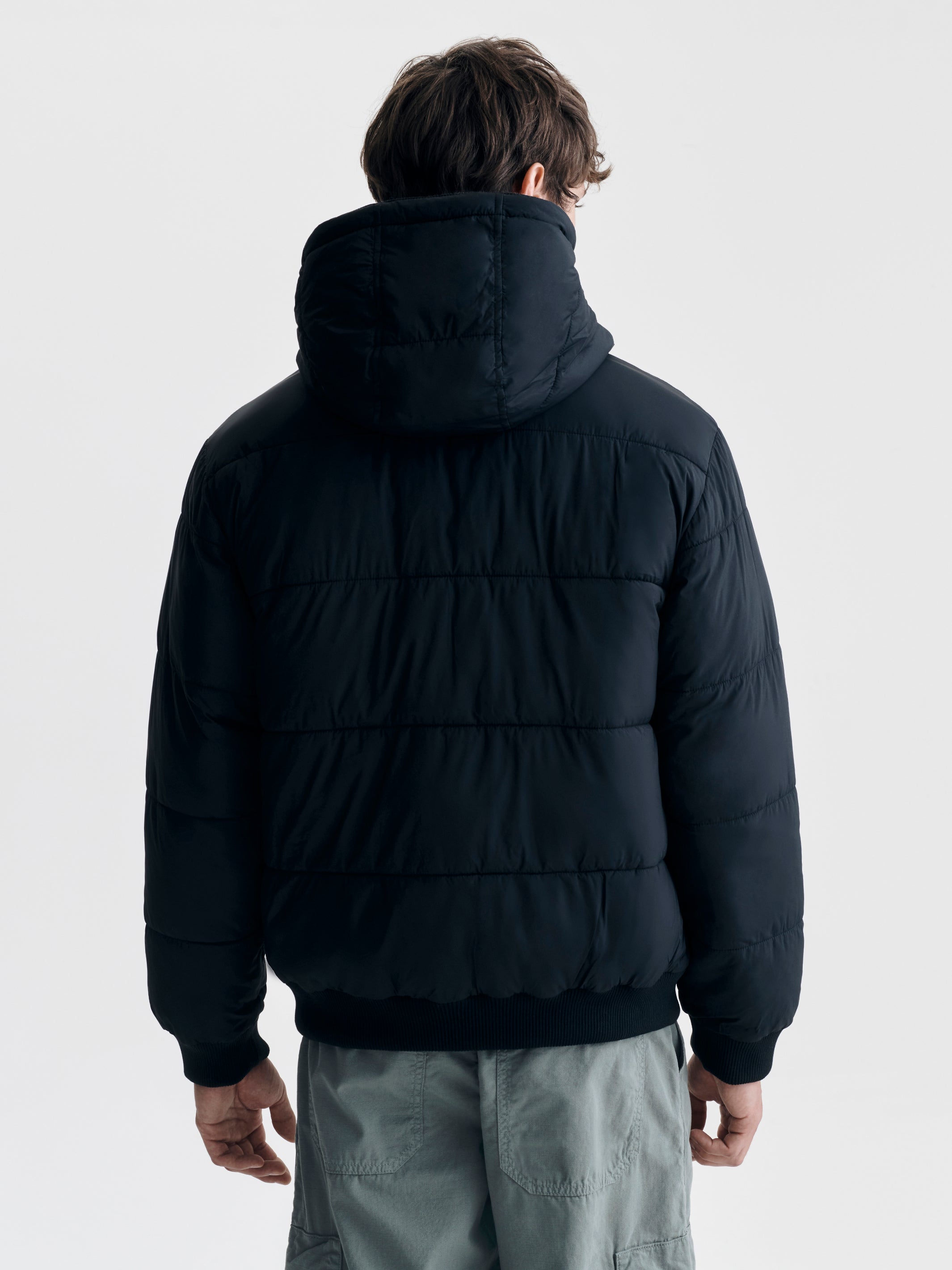 Men's Reversible Hooded Jacket in Jet Black - BROOKLYN INDUSTRIES