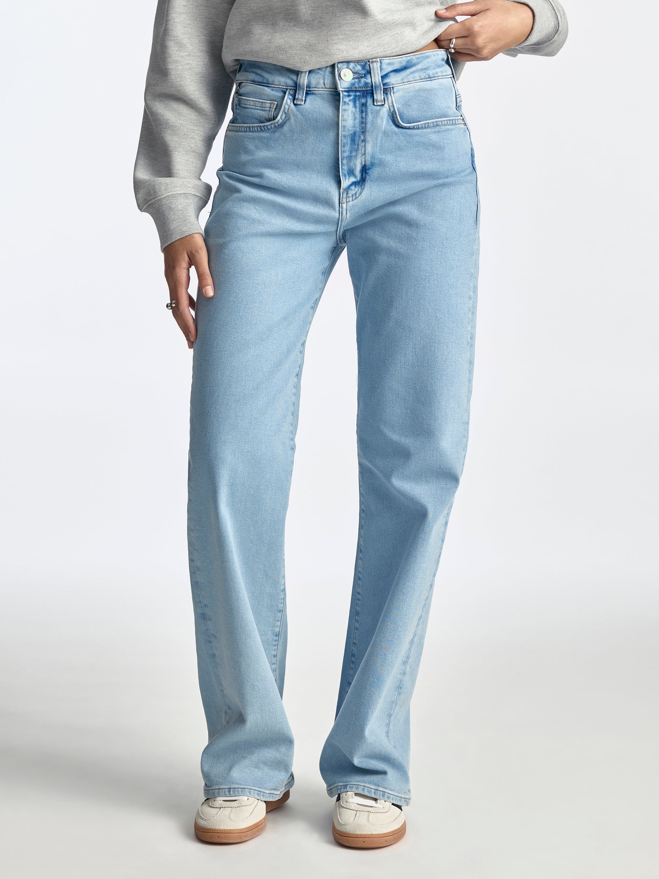 Park High Rise Wide Leg Jeans in Bleached Denim - BROOKLYN INDUSTRIES