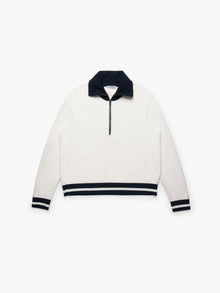 Women's Half Zip Sweater in Antique White - BROOKLYN INDUSTRIES