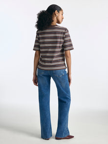 Women's Striped T-Shirt in Chocolate Martini Stripe - BROOKLYN INDUSTRIES