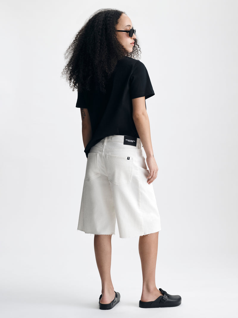 Women's Barrel Shorts in Off White Everyday Denim - BROOKLYN INDUSTRIES