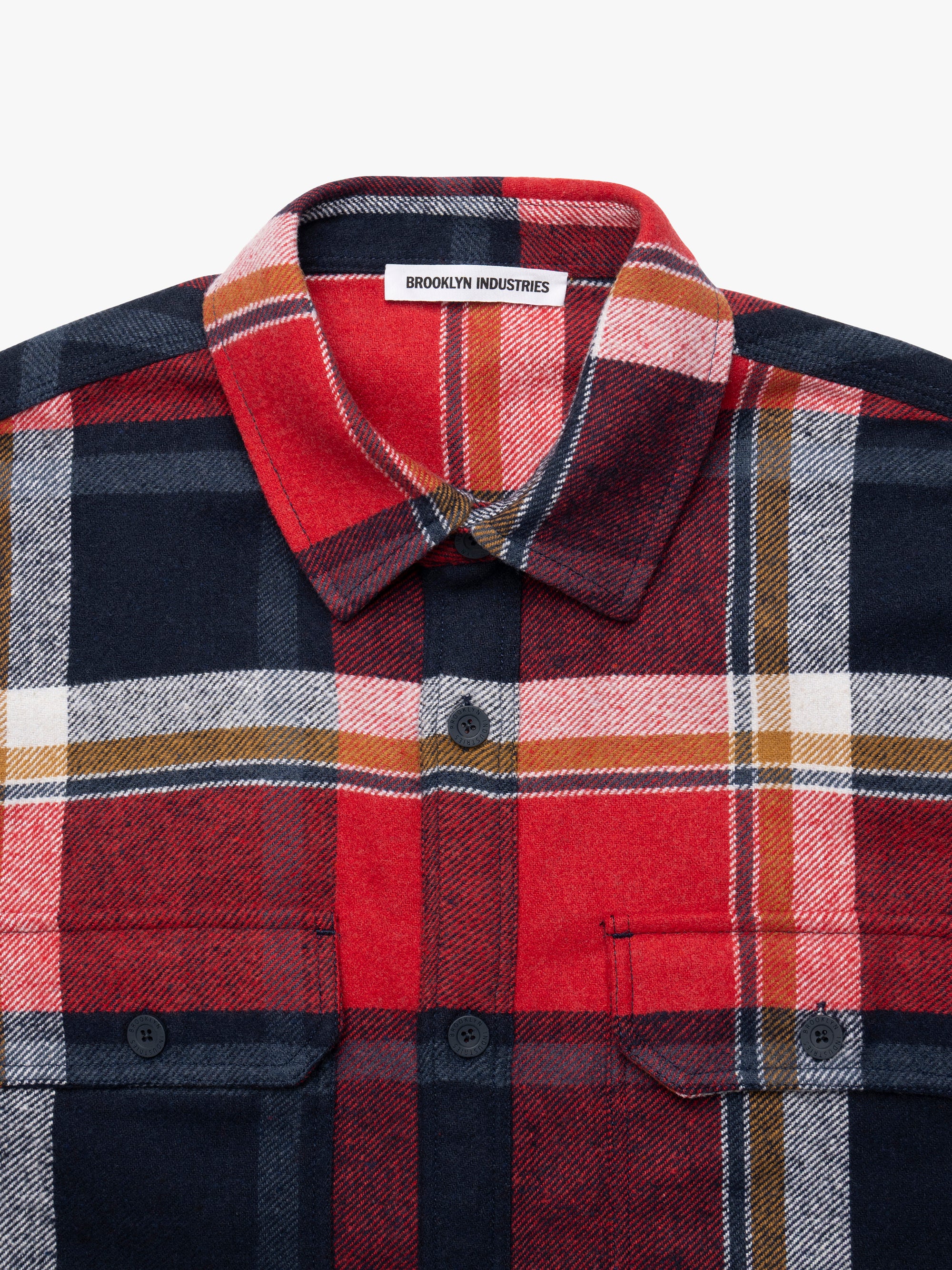 Men's Plaid Overshirt in Red Check - BROOKLYN INDUSTRIES