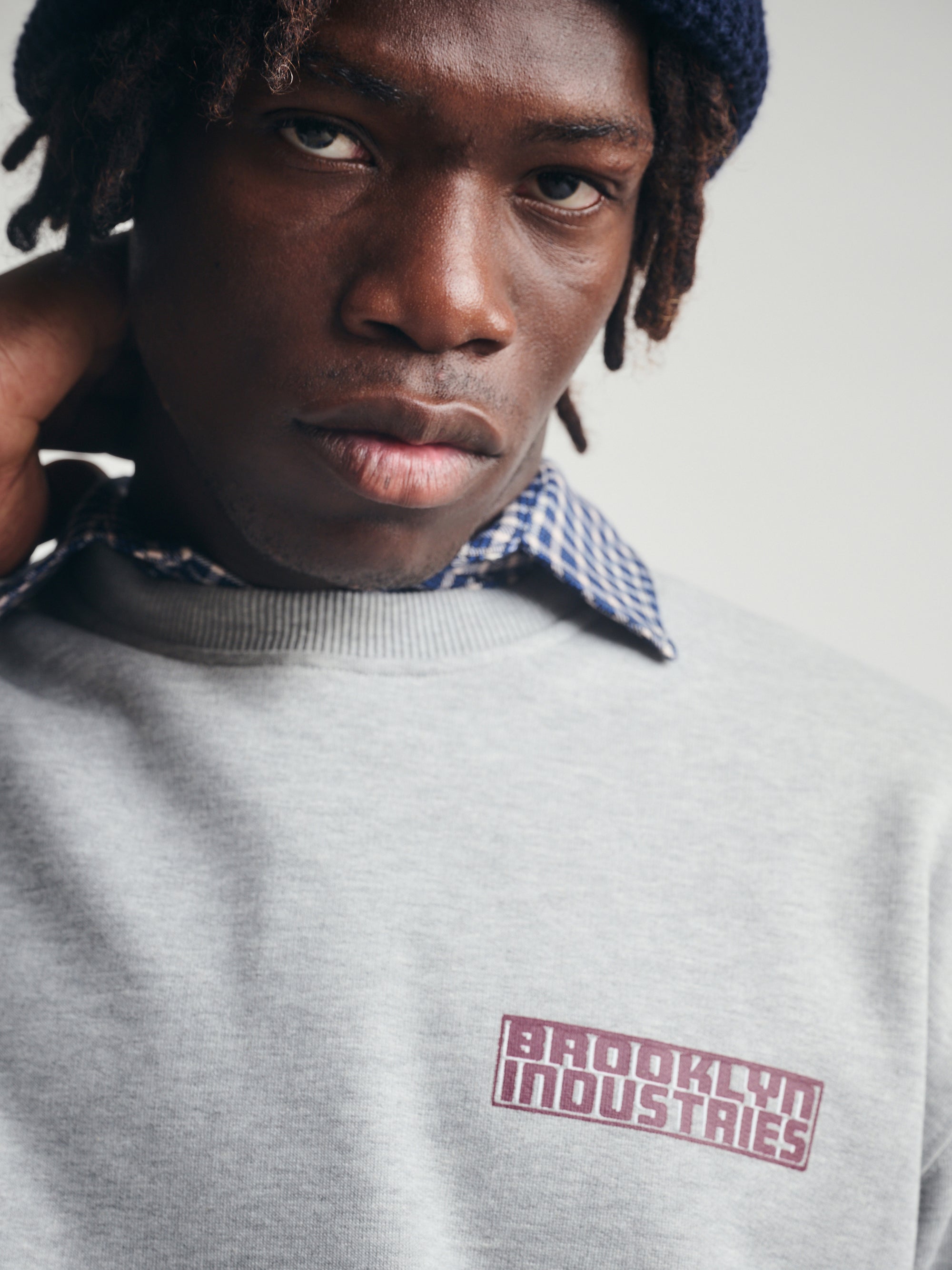 Men's 1998 Sweatshirt in Mid Grey Melange - BROOKLYN INDUSTRIES