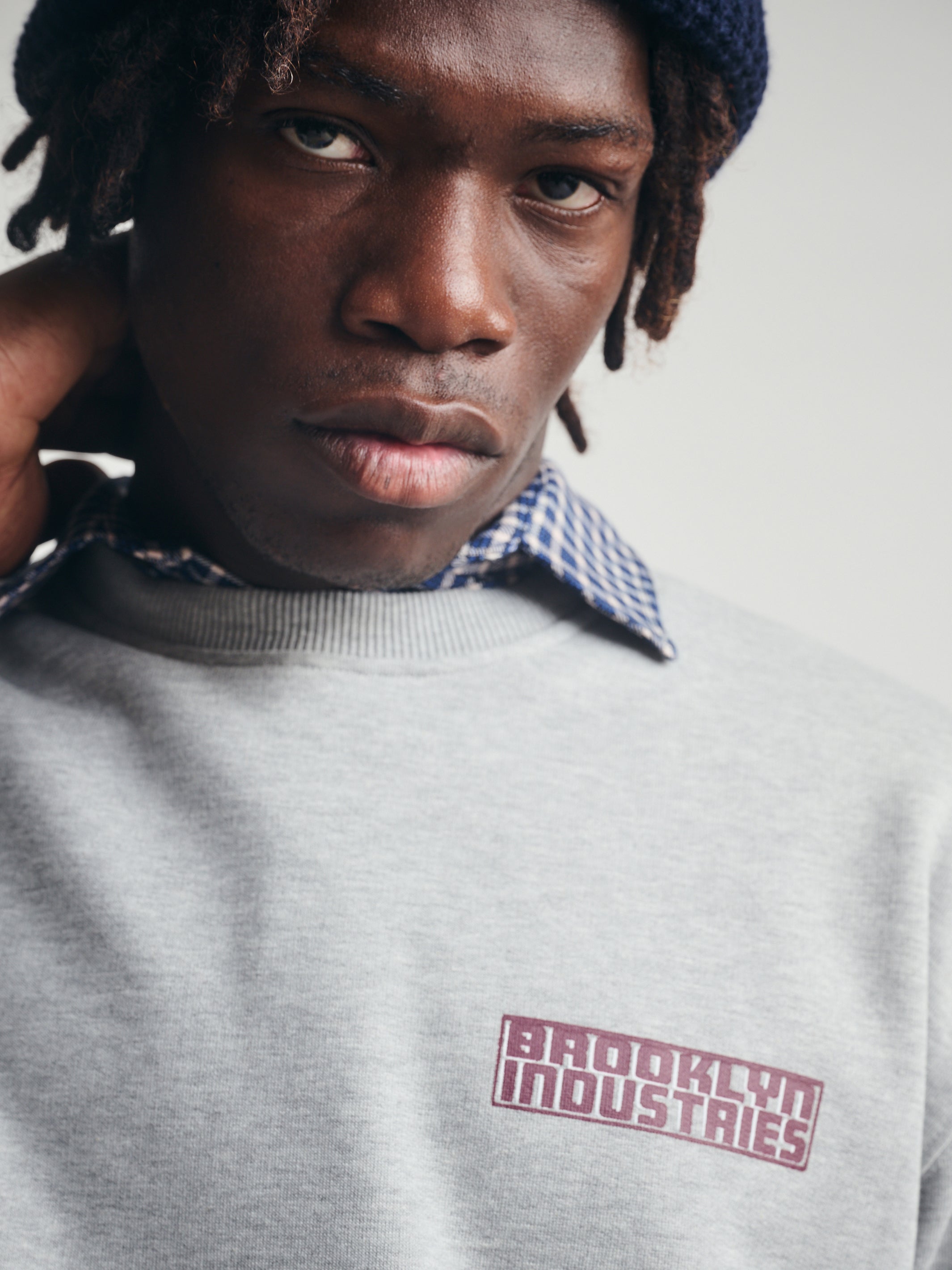 Men's 1998 Sweatshirt in Mid Grey Melange - BROOKLYN INDUSTRIES