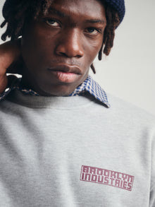 Men's 1998 Sweatshirt in Mid Grey Melange - BROOKLYN INDUSTRIES