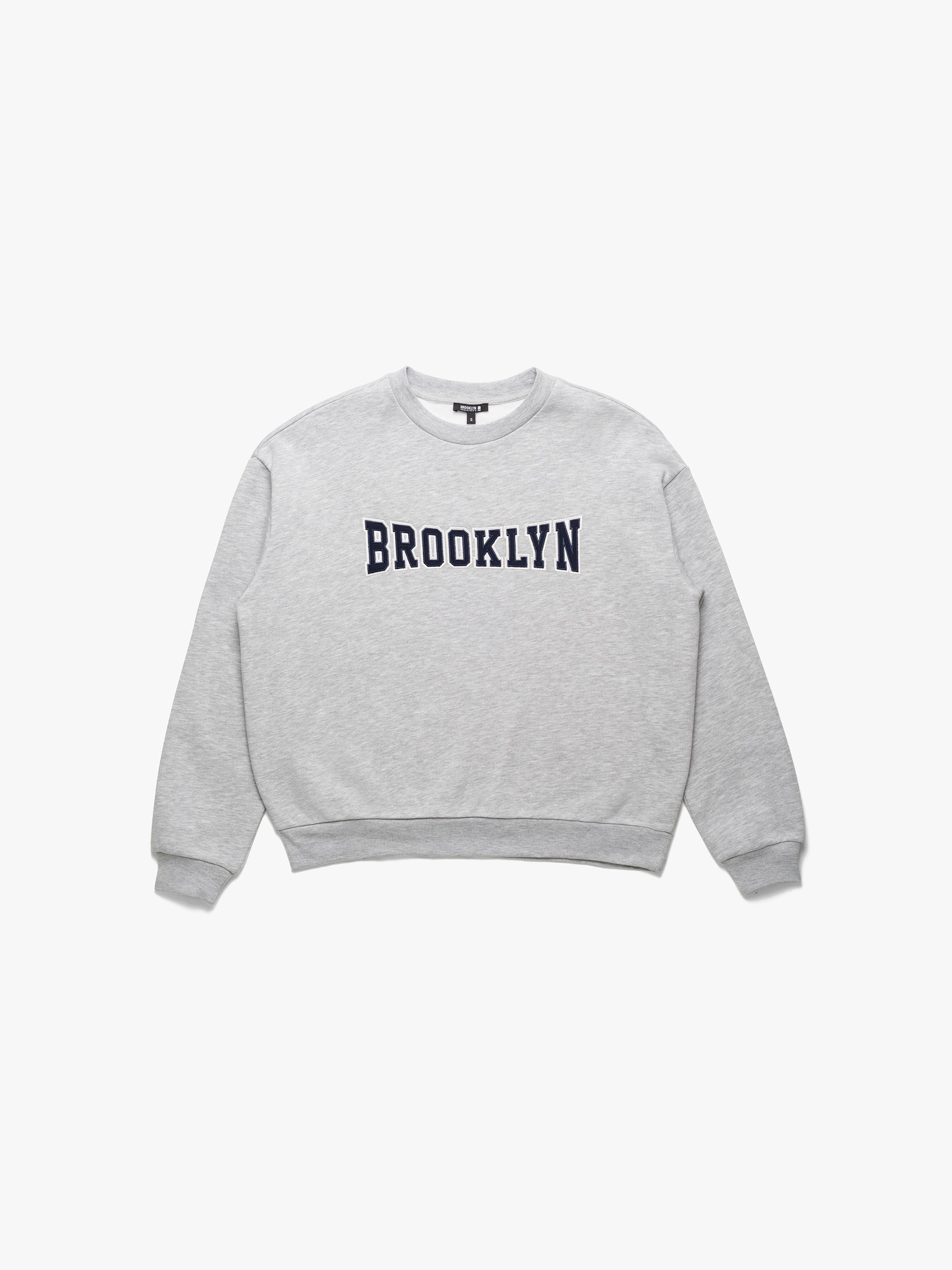 Women's Campus Crew Neck Sweatshirt In Light Grey Melange - BROOKLYN INDUSTRIES