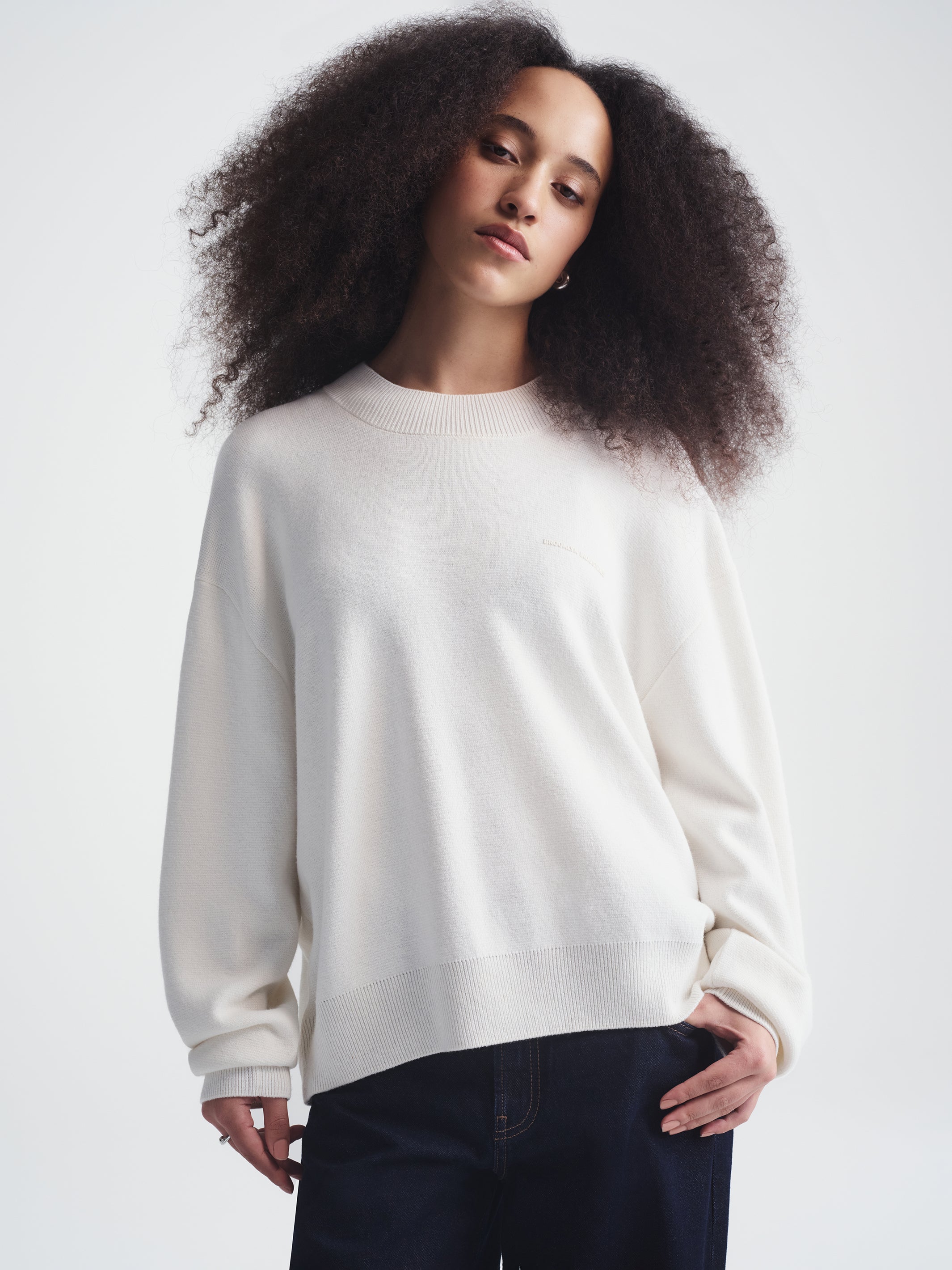 Women's Brooklyn Waffle Sweater in Antique White
