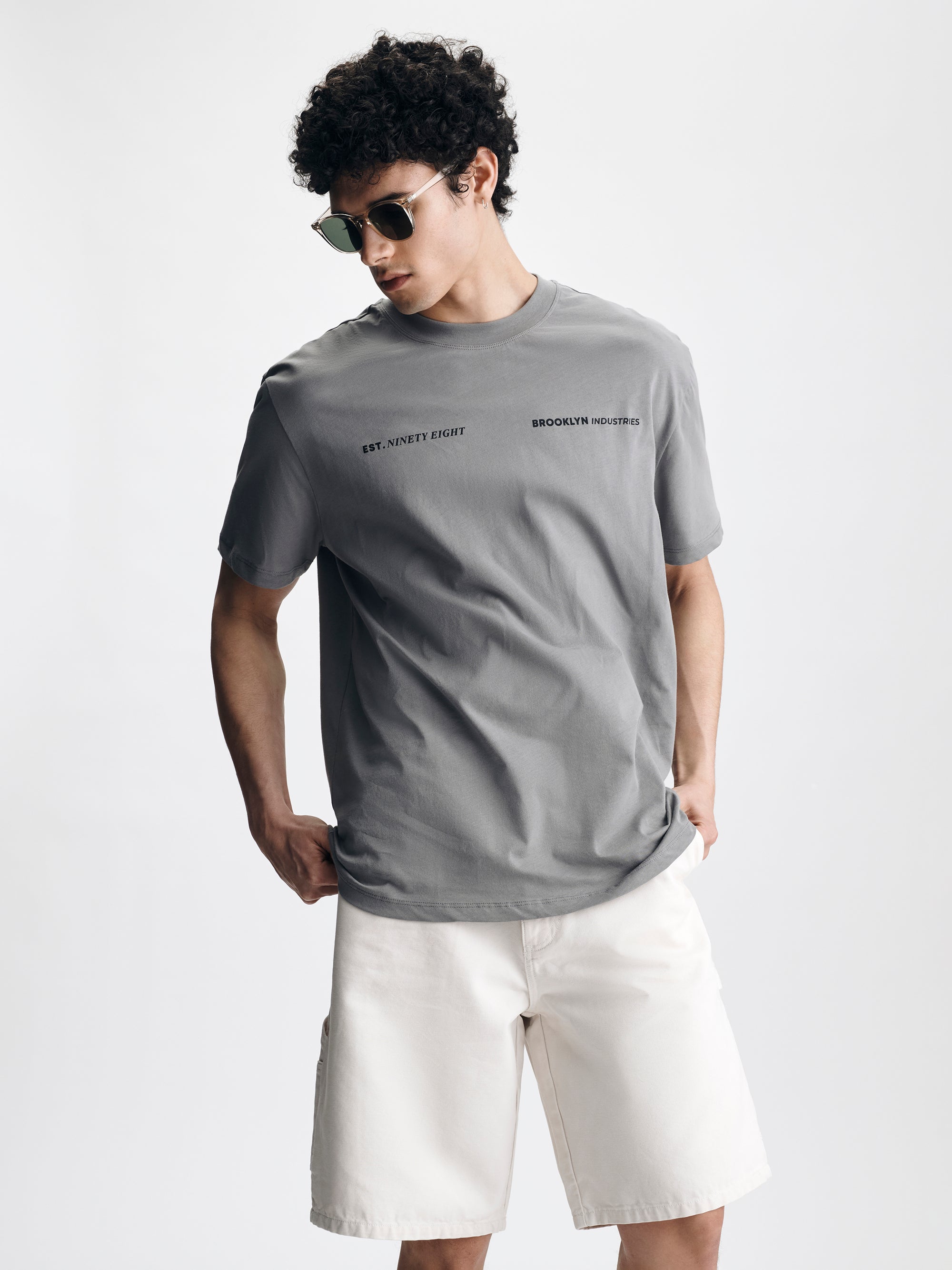 Men's Water Tower T-Shirt in Silent Storm - BROOKLYN INDUSTRIES