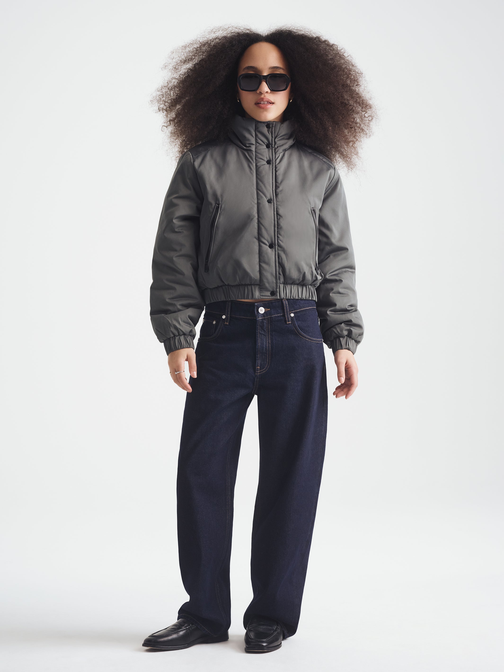 Women's Cropped Puffer Jacket in Urban Chic