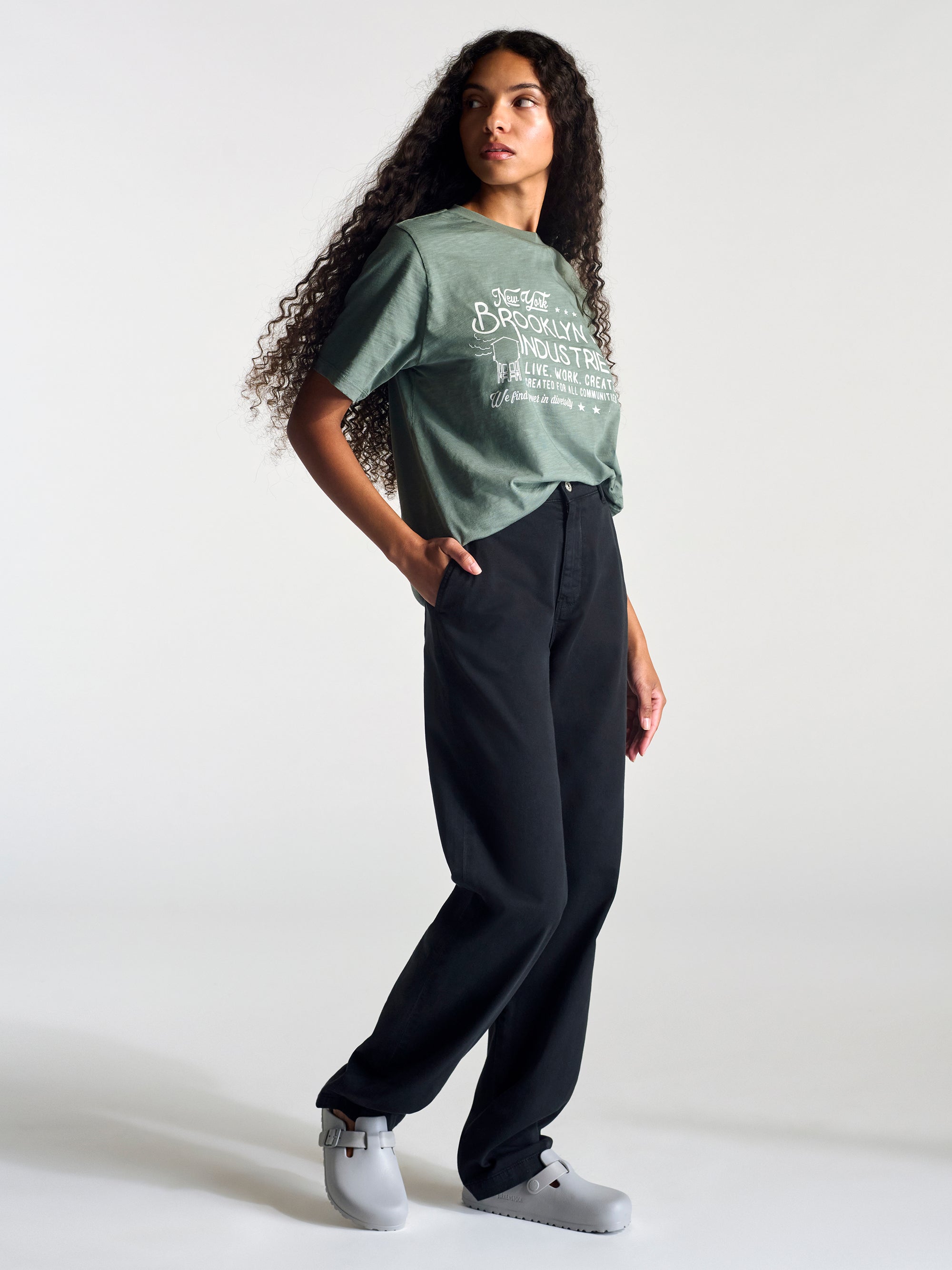 Women's Brooklyn 1998 T-Shirt In Sage - BROOKLYN INDUSTRIES