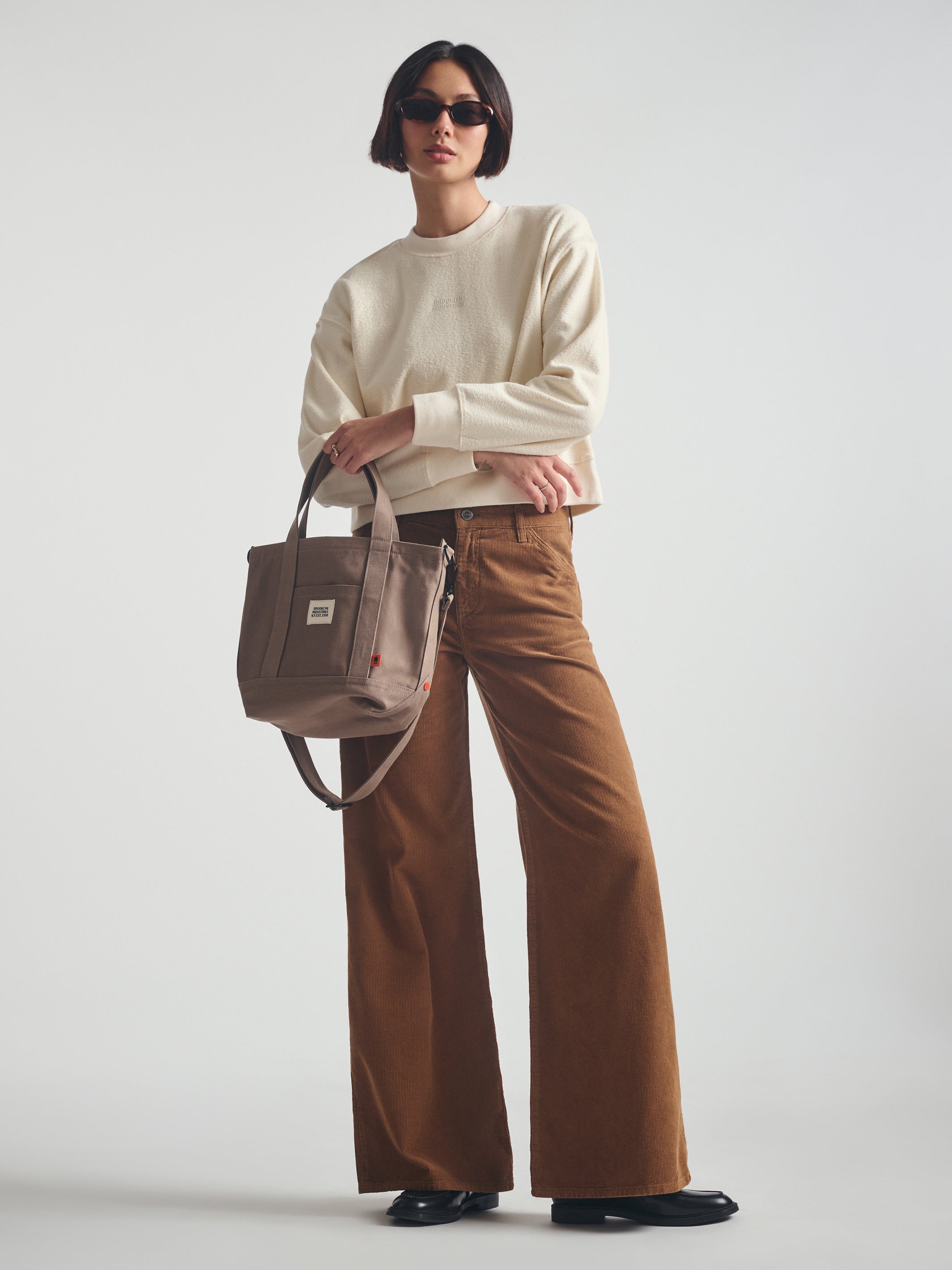 Brooklyn Crossbody Tote Bag in Brown